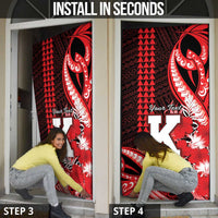 Personalised Hawaii Kalani High School Door Cover Tribal Tattoo With Hibiscus Flowers LT05 - Polynesian Pride