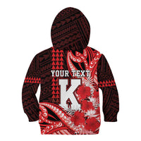 Personalised Hawaii Kalani High School Kid Hoodie Tribal Tattoo With Hibiscus Flowers LT05 - Polynesian Pride
