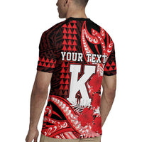 Personalised Hawaii Kalani High School Rugby Jersey Tribal Tattoo With Hibiscus Flowers LT05 - Polynesian Pride