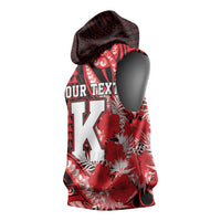Personalised Hawaii Kalani High School Sleeveless Hoodie Tribal Tattoo With Hibiscus Flowers LT05 - Polynesian Pride