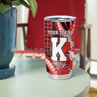Personalised Hawaii Kalani High School Tumbler Cup Tribal Tattoo With Hibiscus Flowers LT05 - Polynesian Pride