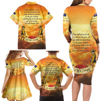 New Zealand And Australia ANZAC Day Family Matching Long Sleeve Bodycon Dress and Hawaiian Shirt Sinai Palestine Campaign Lest We Forget