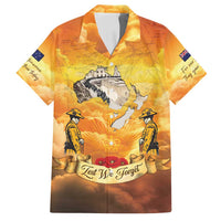 New Zealand And Australia ANZAC Day Family Matching Tank Maxi Dress and Hawaiian Shirt Sinai Palestine Campaign Lest We Forget LT05 Dad's Shirt - Short Sleeve Orange - Polynesian Pride