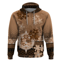 Tonga Emancipation Day Hoodie Tongan Kupesi Ngatu Pattern Vintage Style LT05 Pullover Hoodie Brown - Polynesian Pride