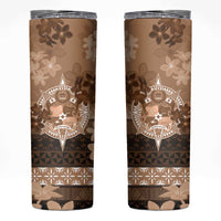 Tonga Emancipation Day Skinny Tumbler Tongan Kupesi Ngatu Pattern Vintage Style