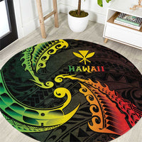 AAPI Heritage Month Round Carpet Kanaka Maoli Polynesian Tribal Wave