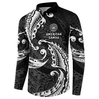 AAPI Heritage Month Button Sweatshirt American Samoa Polynesian Tribal Wave