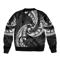 AAPI Heritage Month Sleeve Zip Bomber Jacket American Samoa Polynesian Tribal Wave