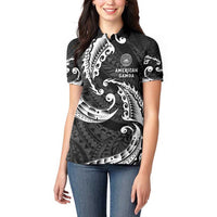 AAPI Heritage Month Women Polo Shirt American Samoa Polynesian Tribal Wave