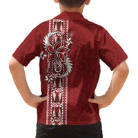 Tonga Language Week Family Matching Off Shoulder Short Dress and Hawaiian Shirt Malo e Lelei Kupesi Ngatu Pattern LT05 - Polynesian Pride