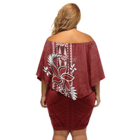 Tonga Language Week Family Matching Off Shoulder Short Dress and Hawaiian Shirt Malo e Lelei Kupesi Ngatu Pattern LT05 - Polynesian Pride