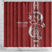 Tonga Language Week Shower Curtain Malo e Lelei Kupesi Ngatu Pattern