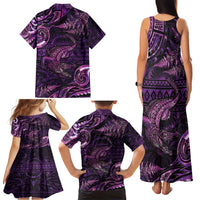 Aotearoa New Zealand Crocodile Family Matching Tank Maxi Dress and Hawaiian Shirt Silver Fern Maori Pattern LT05 - Polynesian Pride