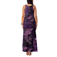 Aotearoa New Zealand Crocodile Family Matching Tank Maxi Dress and Hawaiian Shirt Silver Fern Maori Pattern LT05 - Polynesian Pride