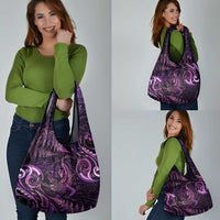 Aotearoa New Zealand Crocodile Grocery Bag Silver Fern Maori Pattern