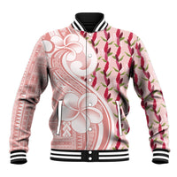 Samoa Teuila Baseball Jacket Pink Samoan Siapo Motifs