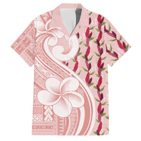 Samoa Teuila Family Matching Short Sleeve Bodycon Dress and Hawaiian Shirt Pink Samoan Siapo Motifs