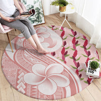 Samoa Teuila Round Carpet Pink Samoan Siapo Motifs LT05 - Polynesian Pride