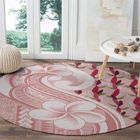 Samoa Teuila Round Carpet Pink Samoan Siapo Motifs LT05 - Polynesian Pride
