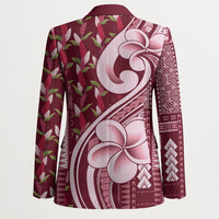 Samoa Teuila Blazer Maroon Samoan Siapo Motifs