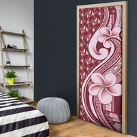 Samoa Teuila Door Cover Maroon Samoan Siapo Motifs