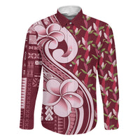 Samoa Teuila Family Matching Off Shoulder Maxi Dress and Hawaiian Shirt Maroon Samoan Siapo Motifs