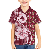 Samoa Teuila Hawaiian Shirt Maroon Samoan Siapo Motifs