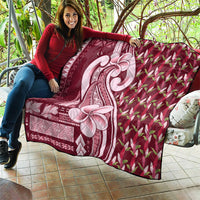 Samoa Teuila Quilt Maroon Samoan Siapo Motifs