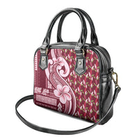 Samoa Teuila Shoulder Handbag Maroon Samoan Siapo Motifs