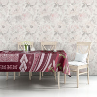 Samoa Teuila Tablecloth Maroon Samoan Siapo Motifs