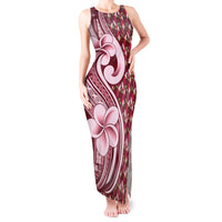 Samoa Teuila Tank Maxi Dress Maroon Samoan Siapo Motifs