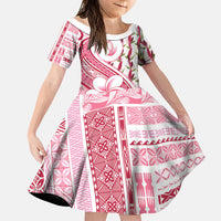 Samoa Teuila Family Matching Long Sleeve Bodycon Dress and Hawaiian Shirt White Samoan Siapo Motifs
