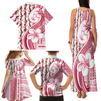 Samoa Teuila Family Matching Tank Maxi Dress and Hawaiian Shirt White Samoan Siapo Motifs