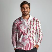 Samoa Teuila Long Sleeve Polo Shirt White Samoan Siapo Motifs