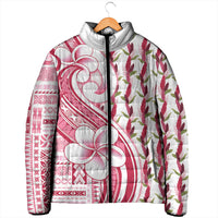 Samoa Teuila Padded Jacket White Samoan Siapo Motifs
