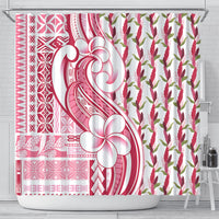Samoa Teuila Shower Curtain White Samoan Siapo Motifs