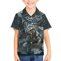 Hawaii Mo'o Lizard God Kid Hawaiian Shirt Polynesian Style LT05 Kid Green - Polynesian Pride