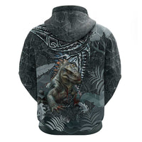 Hawaii Mo'o Lizard God Zip Hoodie Polynesian Style
