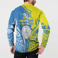 Palau Independence Day Button Sweatshirt Happy 30th Anniversary LT05 - Polynesian Pride