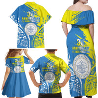 Palau Independence Day Family Matching Off Shoulder Maxi Dress and Hawaiian Shirt Happy 30th Anniversary LT05 - Polynesian Pride