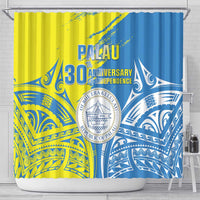 Palau Independence Day Shower Curtain Happy 30th Anniversary LT05 - Polynesian Pride