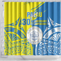 Palau Independence Day Shower Curtain Happy 30th Anniversary LT05 - Polynesian Pride