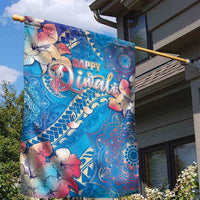 Happy Diwali Festival Garden Flag Diya Lamp Rangoli With Polynesian Pattern