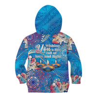 Happy Diwali Festival Kid Hoodie Diya Lamp Rangoli With Polynesian Pattern