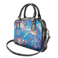 Happy Diwali Festival Shoulder Handbag Diya Lamp Rangoli With Polynesian Pattern