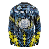 Personalised Palau Long Sleeve Shirt Polynesian Dolphin Tropical Hibiscus Style LT05 - Polynesian Pride