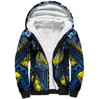 Personalised Palau Sherpa Hoodie Polynesian Dolphin Tropical Hibiscus Style