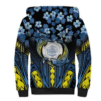 Personalised Palau Sherpa Hoodie Polynesian Dolphin Tropical Hibiscus Style