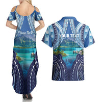 Personalised French Polynesia Bora Bora Couples Matching Summer Maxi Dress and Hawaiian Shirt Beach Landscape Polynesian Style LT05 - Polynesian Pride