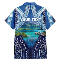 Personalised French Polynesia Bora Bora Family Matching Puletasi and Hawaiian Shirt Beach Landscape Polynesian Style
